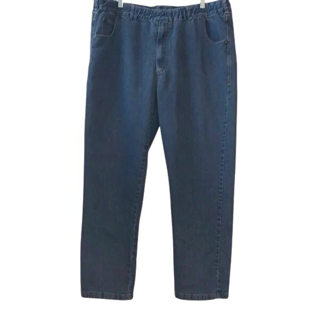 Active Joe Womens Elastic Waist Relaxed Fit Blue Denim Jeans Size 22W